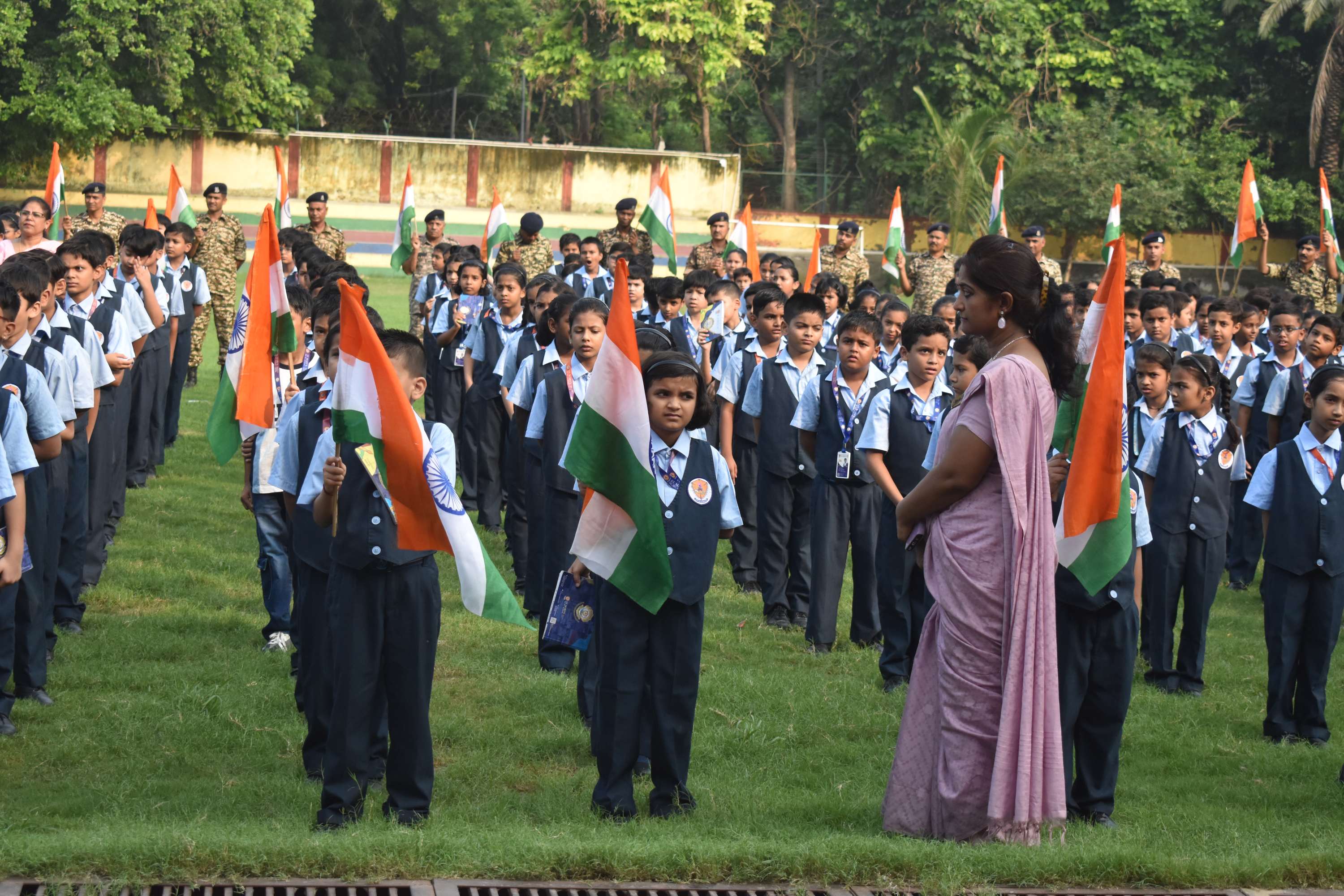 Vande Mataram  with CRPF officials
