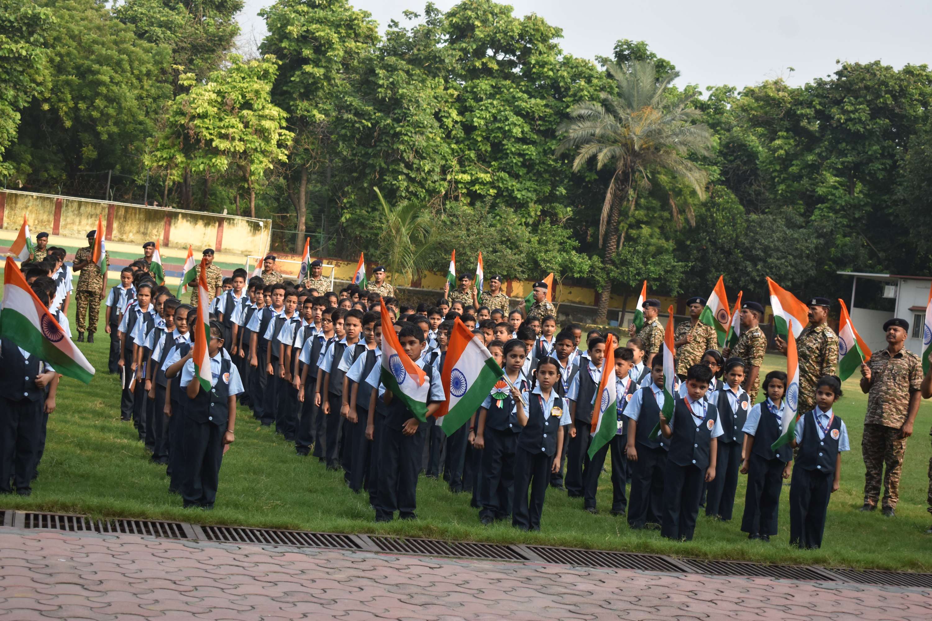Vande Mataram  with CRPF officials