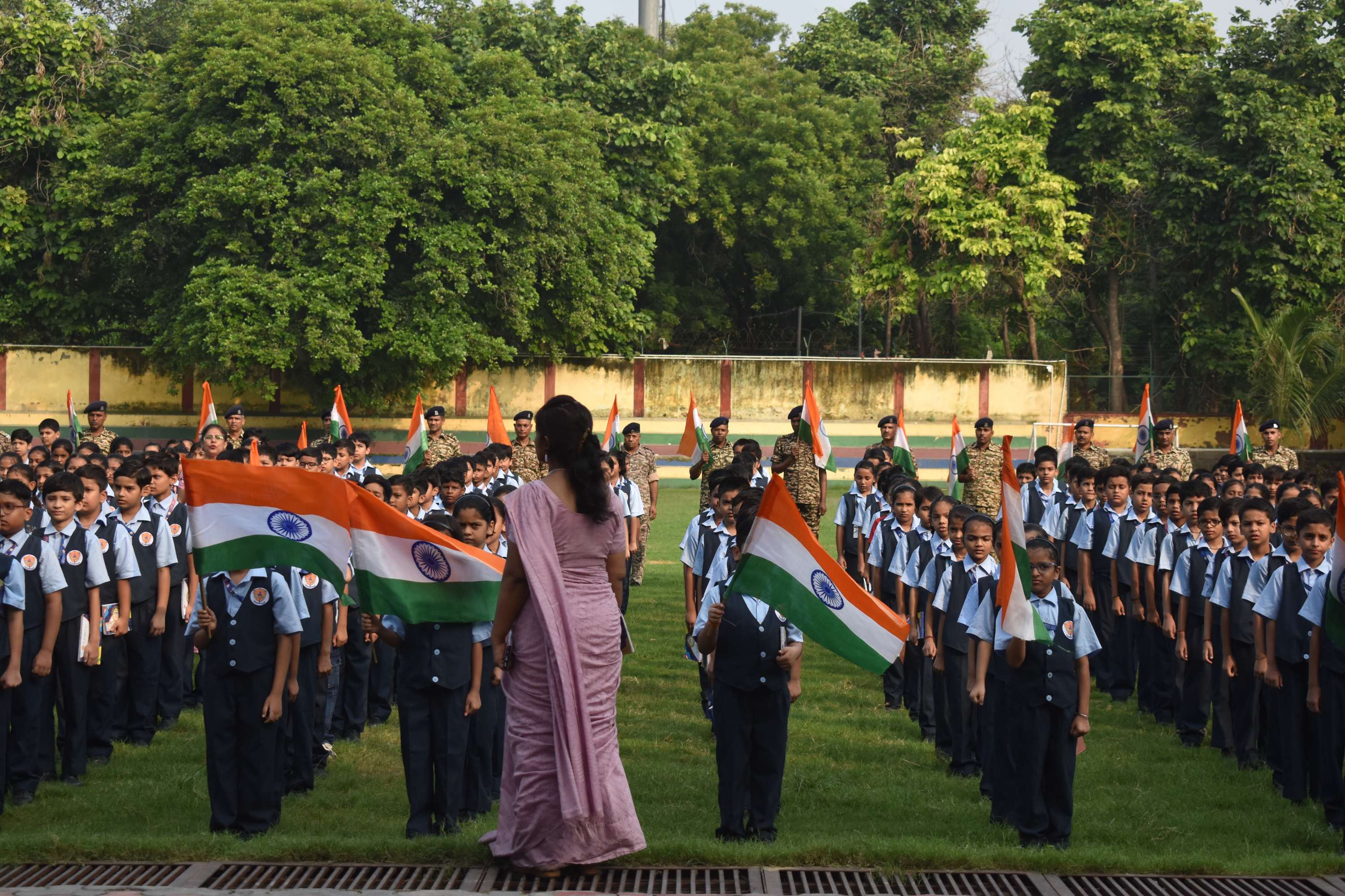 Vande Mataram  with CRPF officials